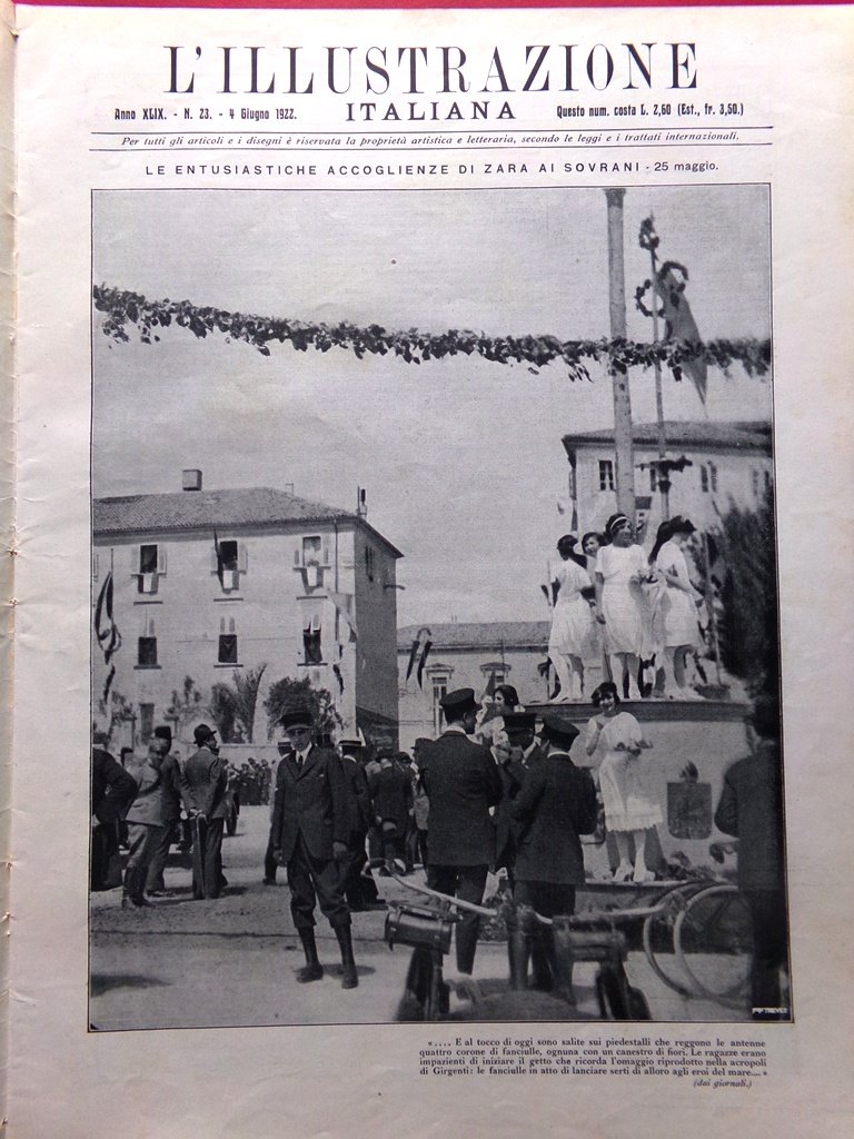 L'Illustrazione Italiana 4 Giugno 1922 Toti Toscanini Marghera Eucaristico Zara | Immagine principale