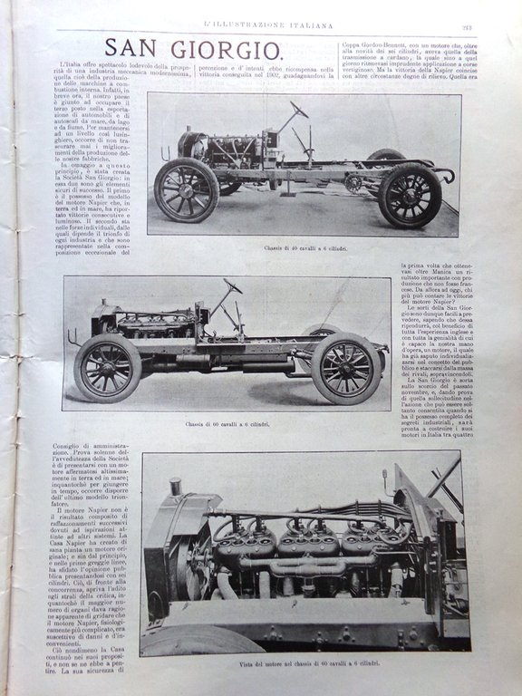 L'Illustrazione Italiana 4 Marzo 1906 De Amicis Auto San Giorgio …