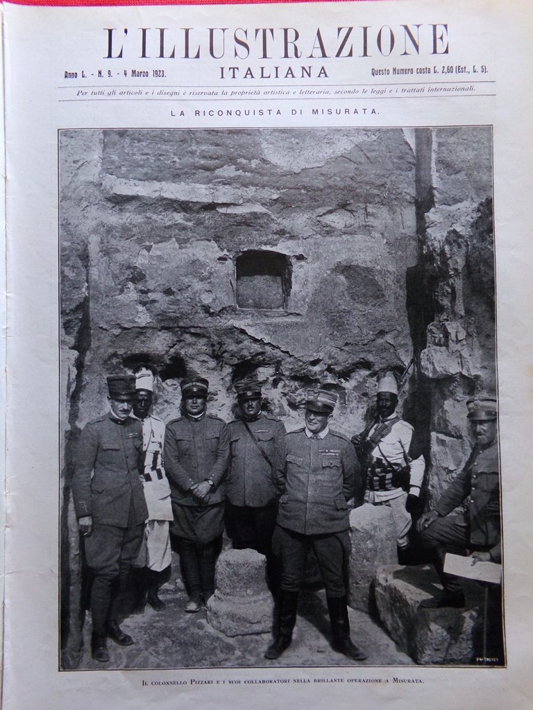 L'Illustrazione Italiana 4 Marzo 1923 Riconquista Misurata Einstein Tafuri Arti