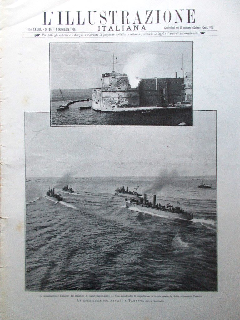 L'Illustrazione Italiana 4 Novembre 1906 Golgi Gorki H.G. Wells Formis …