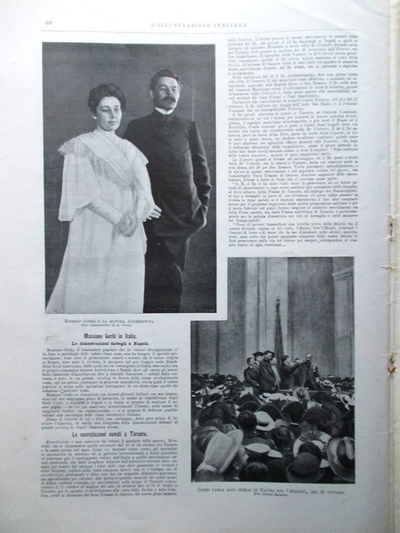 L'Illustrazione Italiana 4 Novembre 1906 Golgi Gorki H.G. Wells Formis …