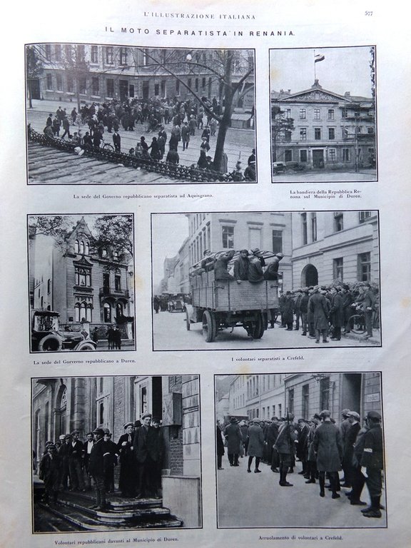 L'Illustrazione Italiana 4 Novembre 1923 Anniversario Marcia su Roma Renania …