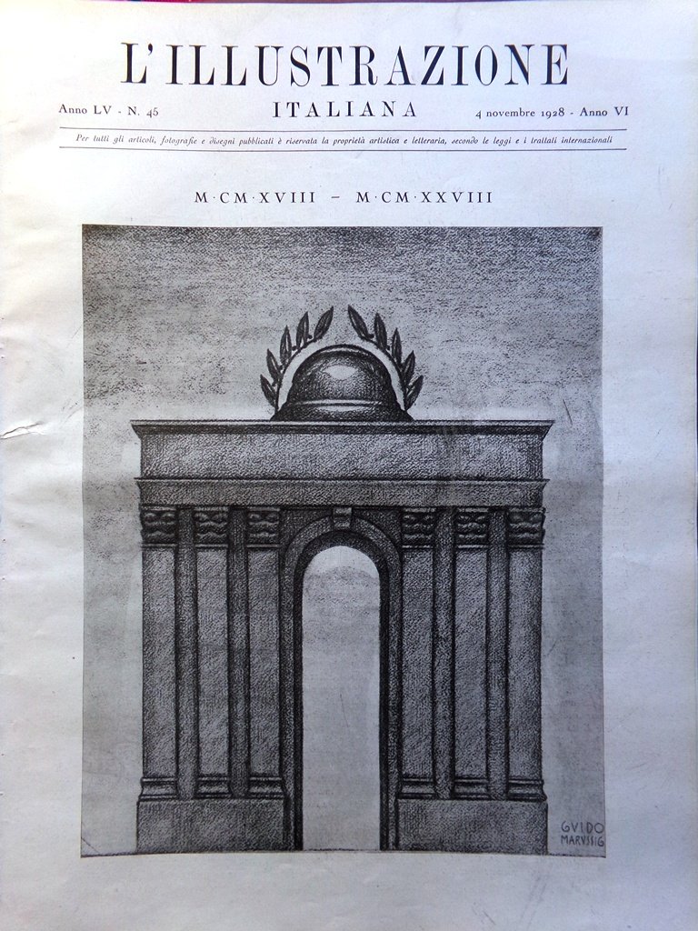 L'Illustrazione Italiana 4 Novembre 1928 Numero Speciale sul Decennale Vittoria
