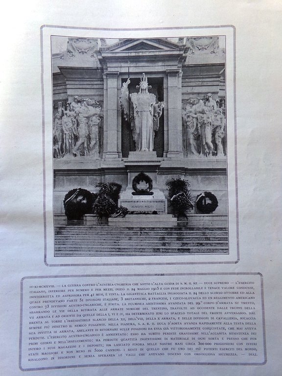 L'Illustrazione Italiana 4 Novembre 1928 Numero Speciale sul Decennale Vittoria