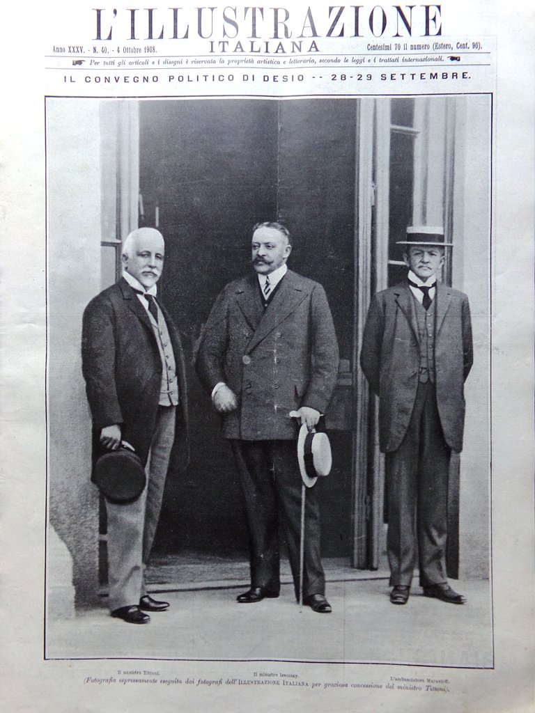 L'illustrazione Italiana 4 Ottobre 1908 Desio Wright Faenza Hofmannsthal Mistral | Immagine principale