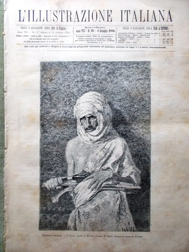 L'Illustrazione Italiana 4 Settembre 1881 Lago Como Garfield Matteucci Bagnoli