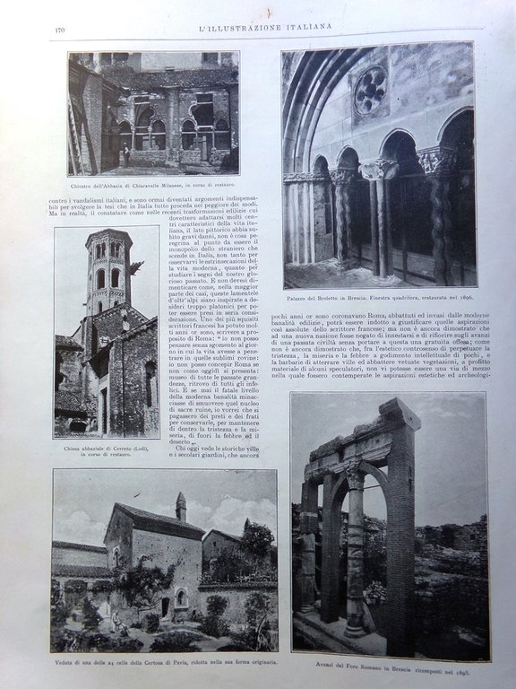 L'Illustrazione Italiana 4 Settembre 1898 Bonvicino Restauri Henry Guglielmina