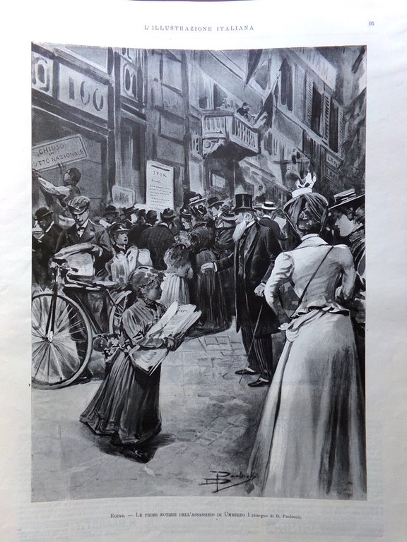 L'Illustrazione Italiana 5 Agosto 1900 Regicidio Umberto I a Monza …