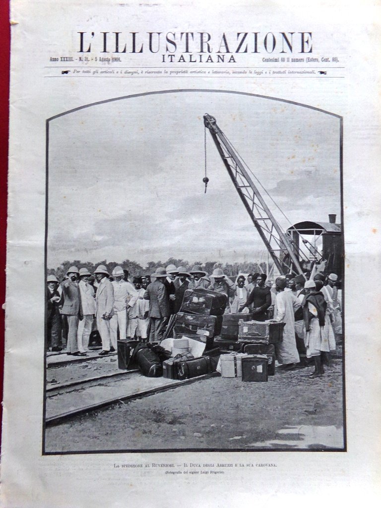 L'Illustrazione Italiana 5 Agosto 1906 Montechino Majorana Monte Rosa Ruwenzori
