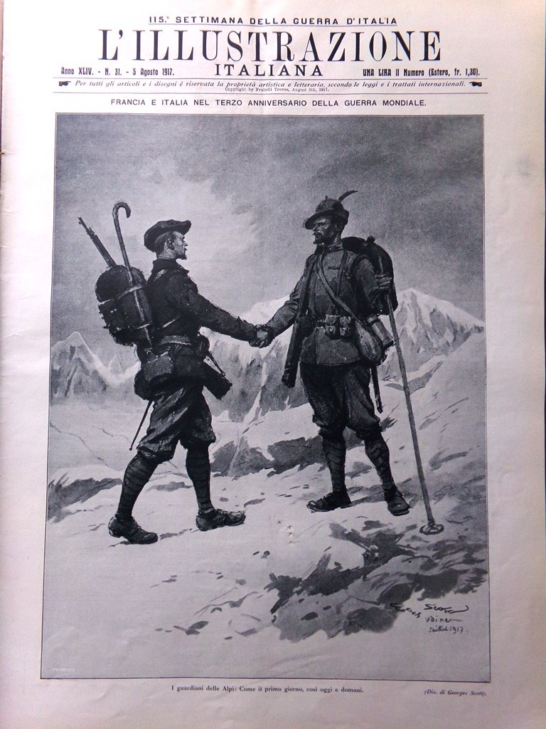 L'Illustrazione Italiana 5 Agosto 1917 WW1 Monfalcone Hermada Plava Gonzaga …