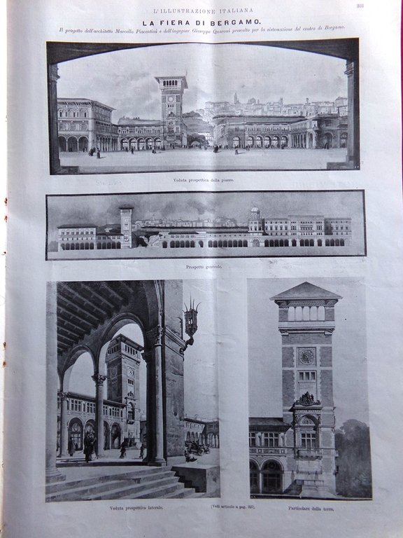 L'Illustrazione Italiana 5 Aprile 1908 Metropolitan Opera Caruso Fiera Bergamo | Immagine Gallery 4