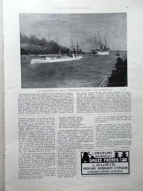 L'illustrazione Italiana 5 Aprile 1914 Cirenaica Fiume Mistral Belle Arti …