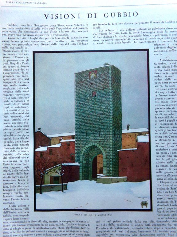 L'illustrazione Italiana 5 Aprile 1931 Maddalena Medaglia Gubbio Bellini Calcio