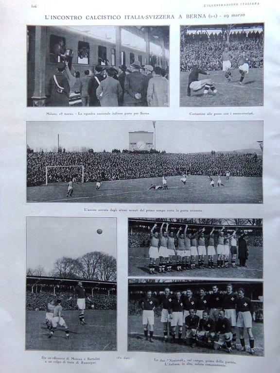 L'illustrazione Italiana 5 Aprile 1931 Maddalena Medaglia Gubbio Bellini Calcio