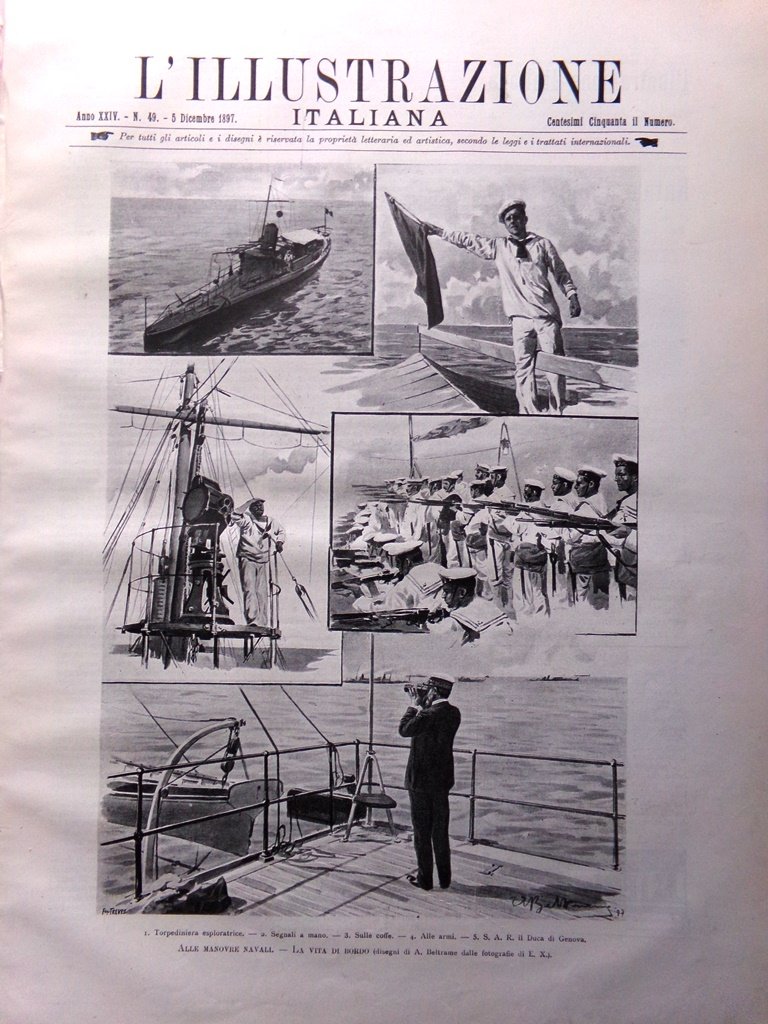 L'illustrazione Italiana 5 Dicembre 1897 Possagno Canova De Albertis Locomotiva