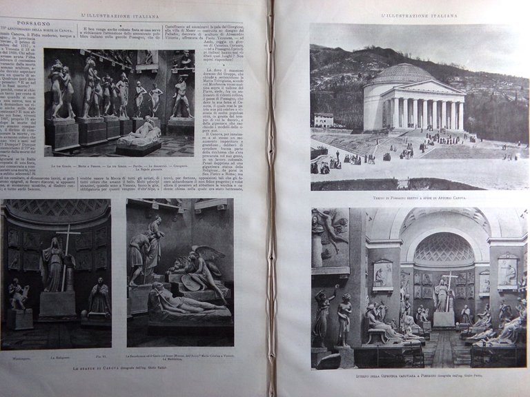 L'illustrazione Italiana 5 Dicembre 1897 Possagno Canova De Albertis Locomotiva