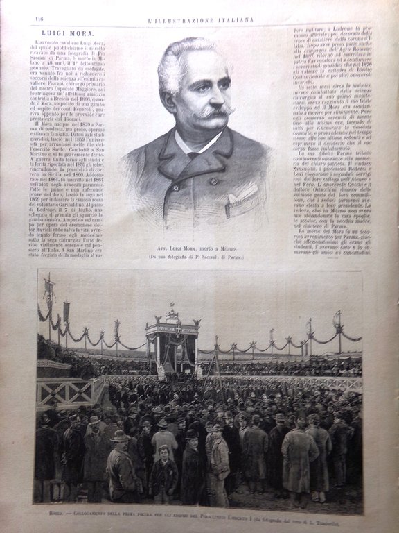 L'Illustrazione Italiana 5 Febbraio 1888 Policlinico di Roma Mora Massaua …