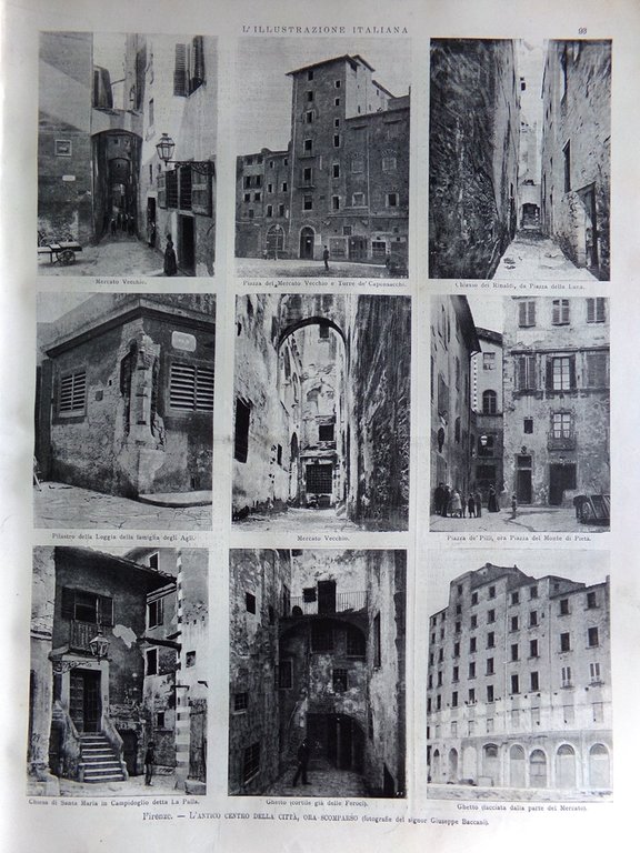 L'Illustrazione Italiana 5 Febbraio 1899 Antico Centro di Firenze Expo …