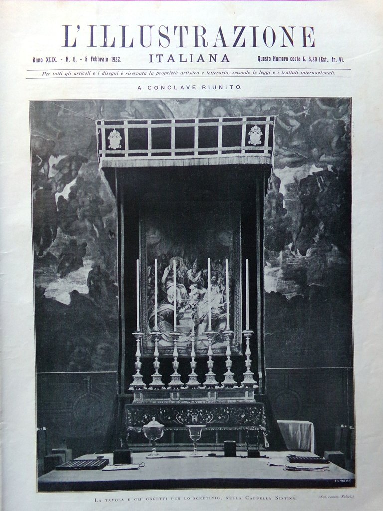 L'Illustrazione Italiana 5 Febbraio 1922 Giovanni Verga Conclave Papa Shackleton | Immagine principale