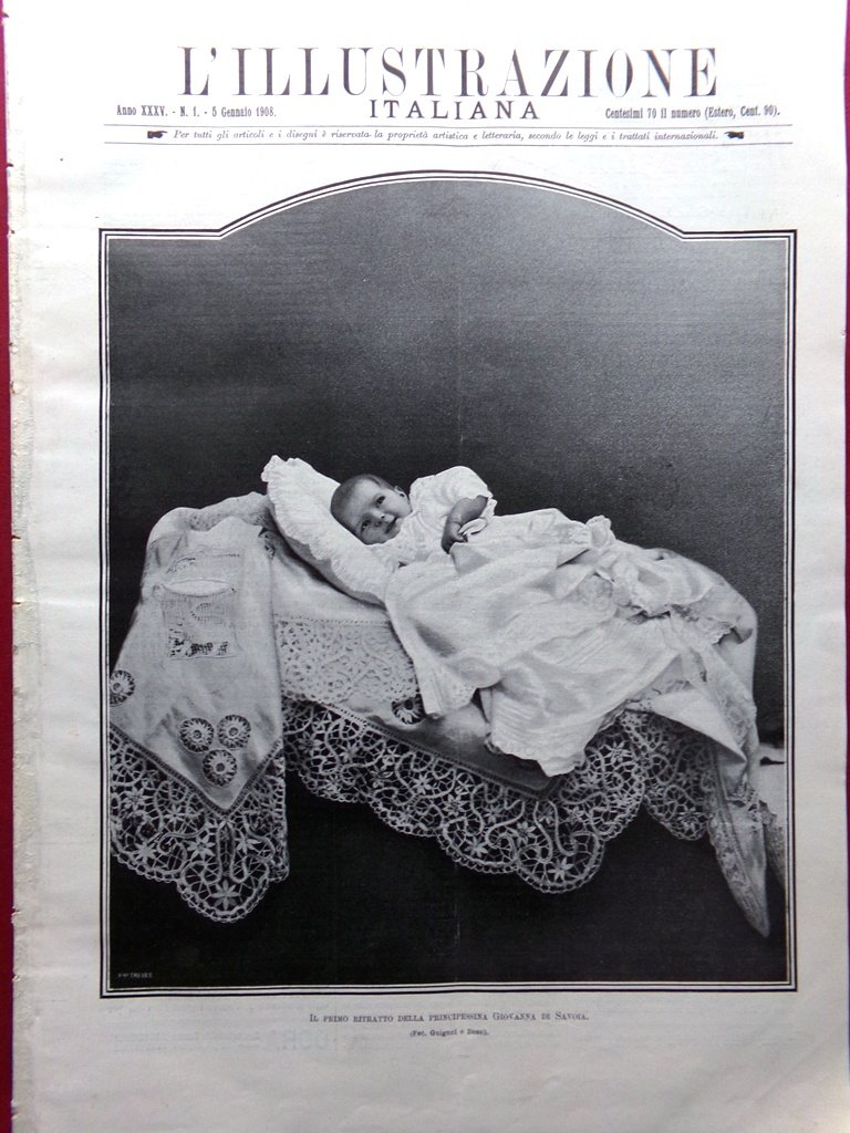 L'Illustrazione Italiana 5 Gennaio 1908 Ponte sul Po D'Annunzio Belin … | Immagine principale