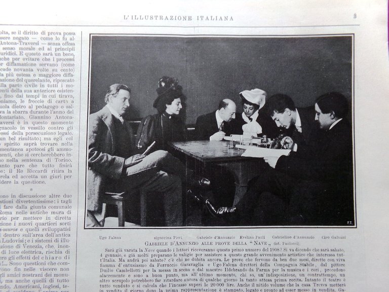 L'Illustrazione Italiana 5 Gennaio 1908 Ponte sul Po D'Annunzio Belin … | Immagine Gallery 3