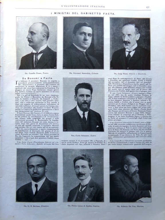 L'Illustrazione Italiana 5 Marzo 1922 Facta Ruggeri Laurenti Washington Calcio | Immagine Gallery 3