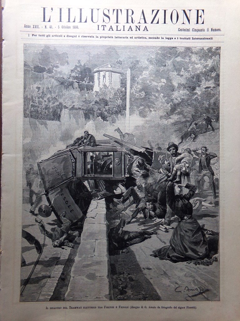 L'Illustrazione Italiana 5 Ottobre 1890 Varo Sardegna Tram Cavalleria Rusticana