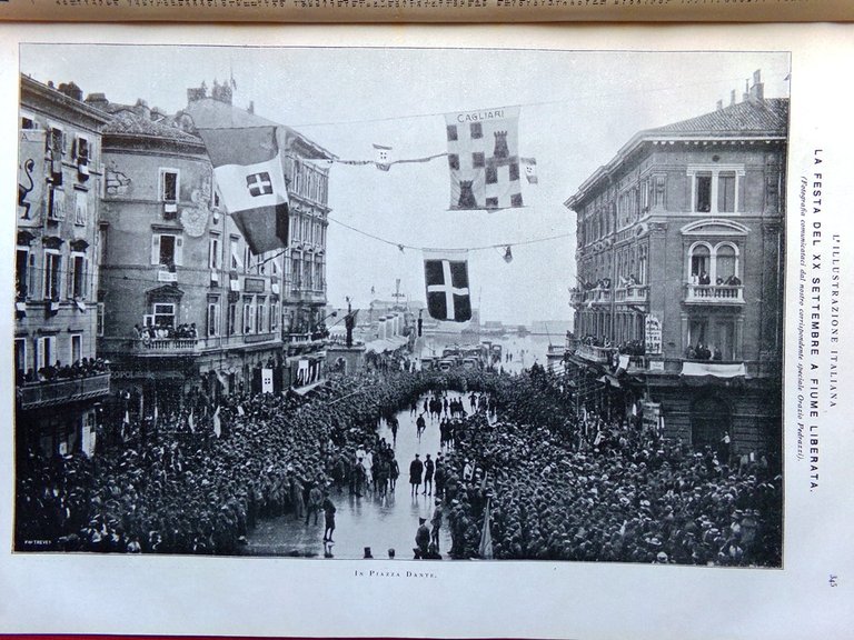 L'Illustrazione Italiana 5 Ottobre 1919 Feste Fiume Liberata Caffarelli Ungheria