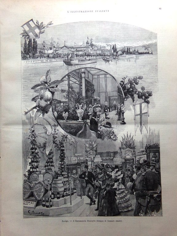 L'Illustrazione Italiana 6 Agosto 1893 Canale di Corinto Istituto Sanità …