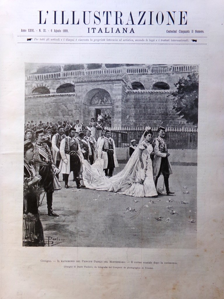 L'Illustrazione Italiana 6 Agosto 1899 Segatelli Danilo di Montenegro Ginnastica