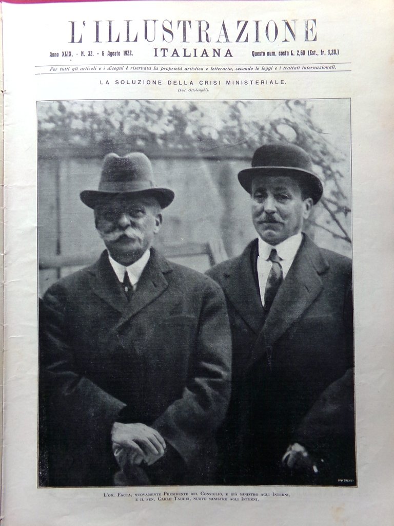 L'Illustrazione Italiana 6 Agosto 1922 Asiago Circo Krone Sciopero Milano … | Immagine principale