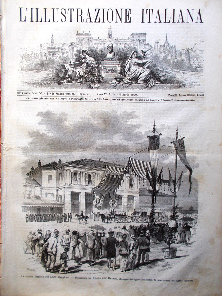 L'Illustrazione Italiana 6 Aprile 1879 Vittoria Thorn Seghedino Ossario Novara
