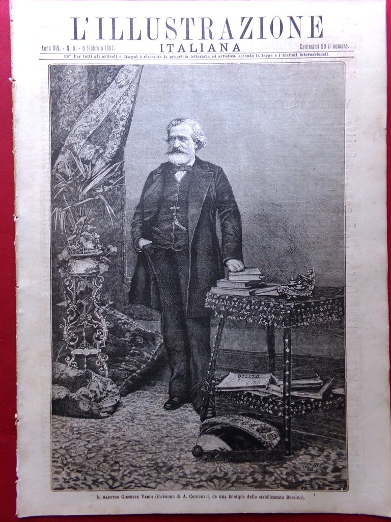 L'illustrazione Italiana 6 Febbraio 1887 Giuseppe Verdi Otello Oneglia Concordia | Immagine principale
