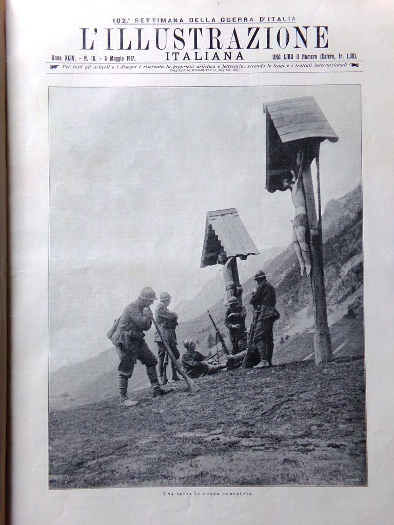 L'Illustrazione Italiana 6 Maggio 1917 WW1 Terremoto Citerna Monterchi Cristallo