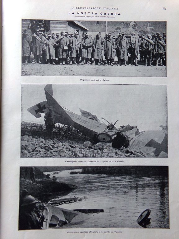 L'Illustrazione Italiana 6 Maggio 1917 WW1 Terremoto Citerna Monterchi Cristallo