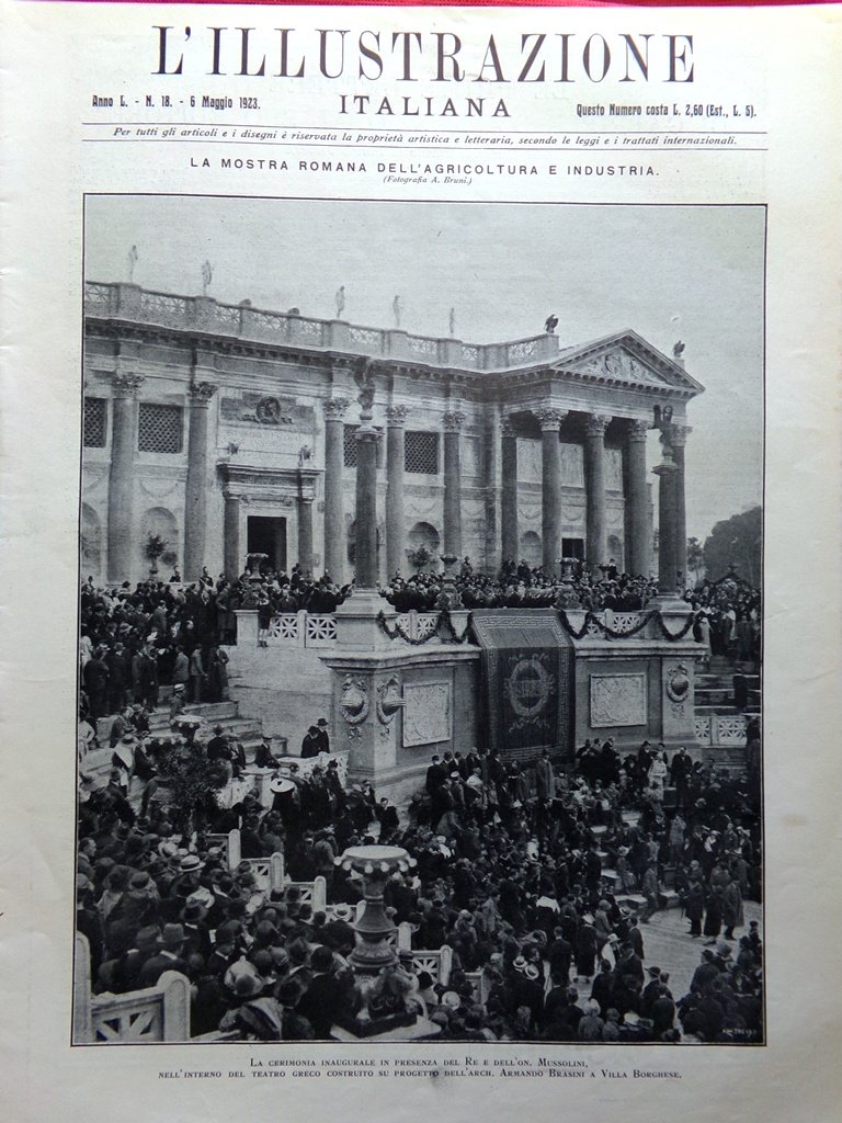 L'Illustrazione Italiana 6 Maggio 1923 Lettere d'Annunzio Respighi Reali Inglesi
