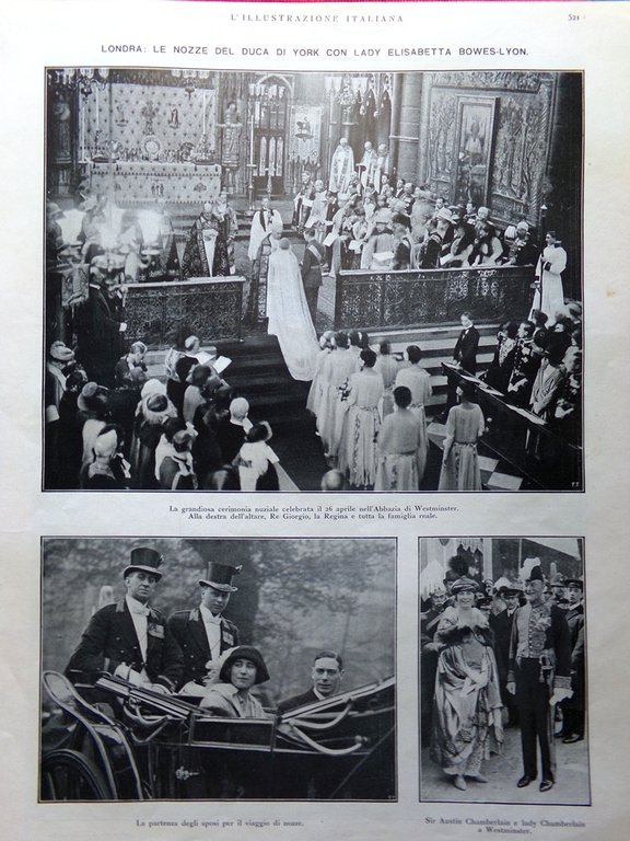 L'Illustrazione Italiana 6 Maggio 1923 Lettere d'Annunzio Respighi Reali Inglesi