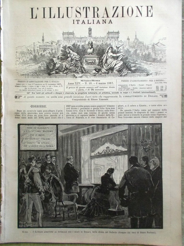 L'illustrazione Italiana 6 Marzo 1887 Terremoto Diano Marina Dogali Separazione