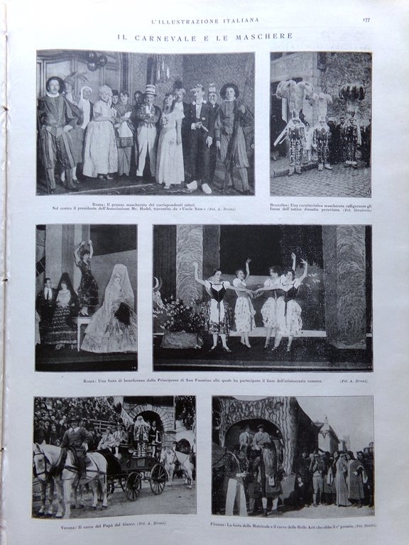 L'Illustrazione Italiana 6 Marzo 1927 Centenario Volta Carnevale De Pinedo …