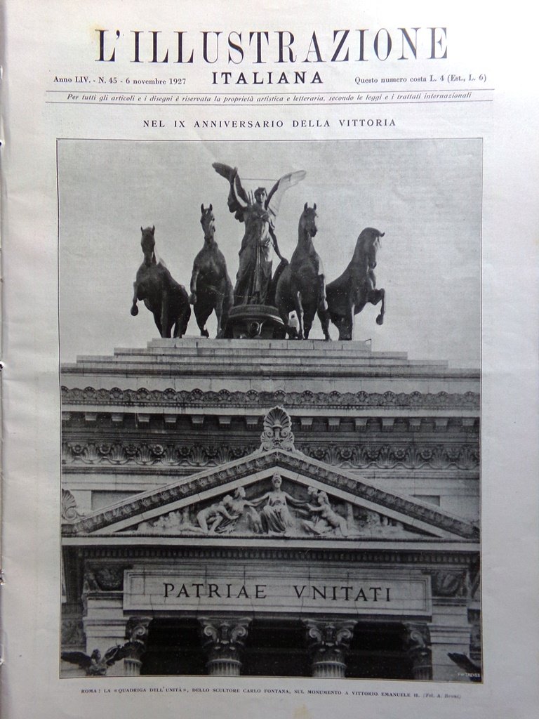 L'Illustrazione Italiana 6 Novembre 1927 Vera Montenegro Cuba Marcia Roma …