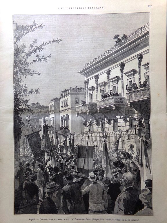 L'Illustrazione Italiana 6 Ottobre 1889 Porta Vittoria Crispi Missione Etiopica