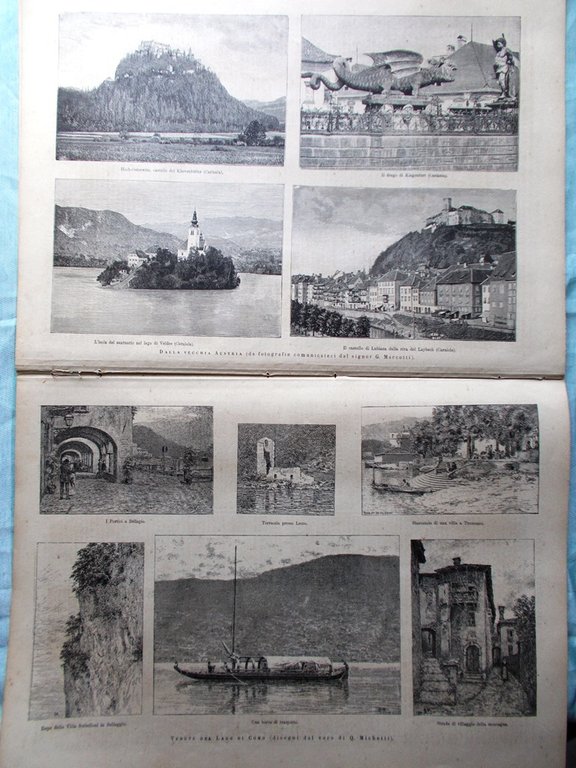 L'Illustrazione Italiana 6 Settembre 1885 Calamatta Kremsier Lago Como Austria