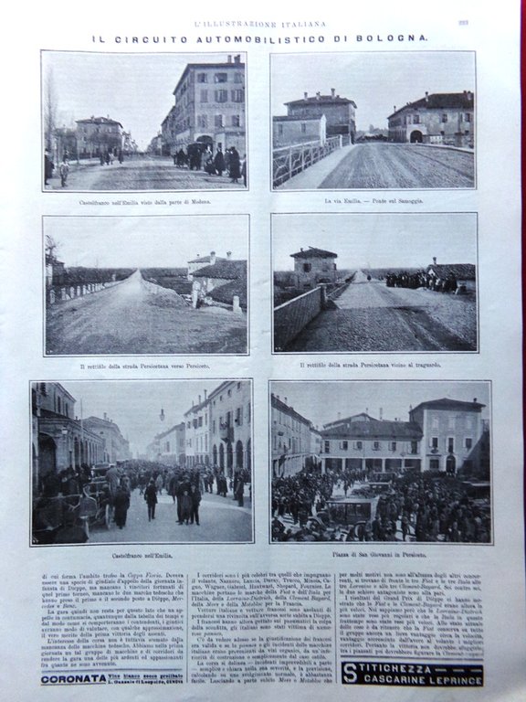 L'illustrazione Italiana 6 Settembre 1908 Fattori Circuito Bologna Albaro Genova | Immagine Gallery 3