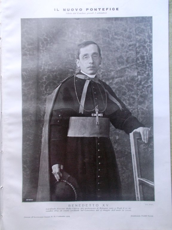 L'illustrazione Italiana 6 Settembre 1914 WW1 Louvain Papa Benedetto XV …