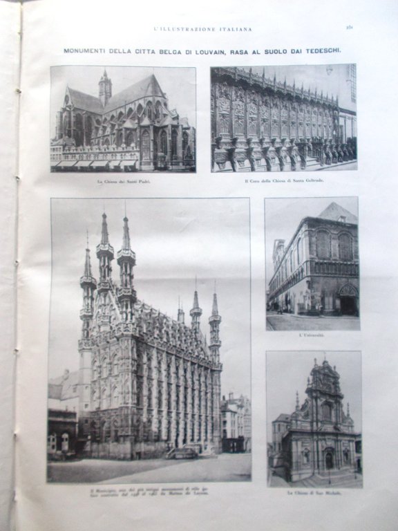 L'illustrazione Italiana 6 Settembre 1914 WW1 Louvain Papa Benedetto XV …