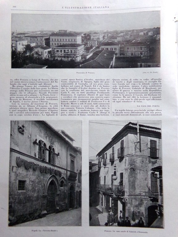 L'Illustrazione Italiana 7 Agosto 1927 Provincia di Pescara Fuad Foresta …