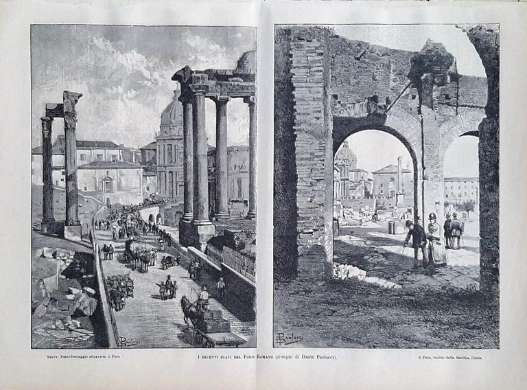 L'Illustrazione Italiana 7 Dicembre 1884 Scavi Foro Romano Vallelunga Frezzolini