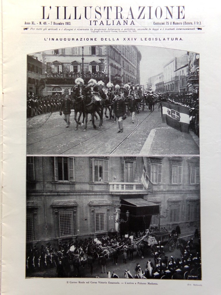 L'Illustrazione Italiana 7 Dicembre 1913 Canale Panama Ceccano Sobrero Senatori