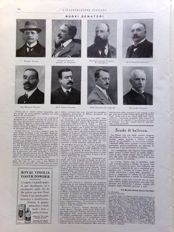 L'Illustrazione Italiana 7 Dicembre 1913 Canale Panama Ceccano Sobrero Senatori