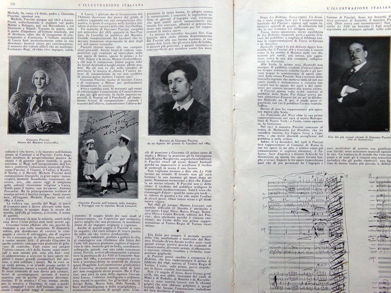 L'Illustrazione Italiana 7 Dicembre 1924 Morte Giacomo Puccini Università Milano | Immagine Gallery 3